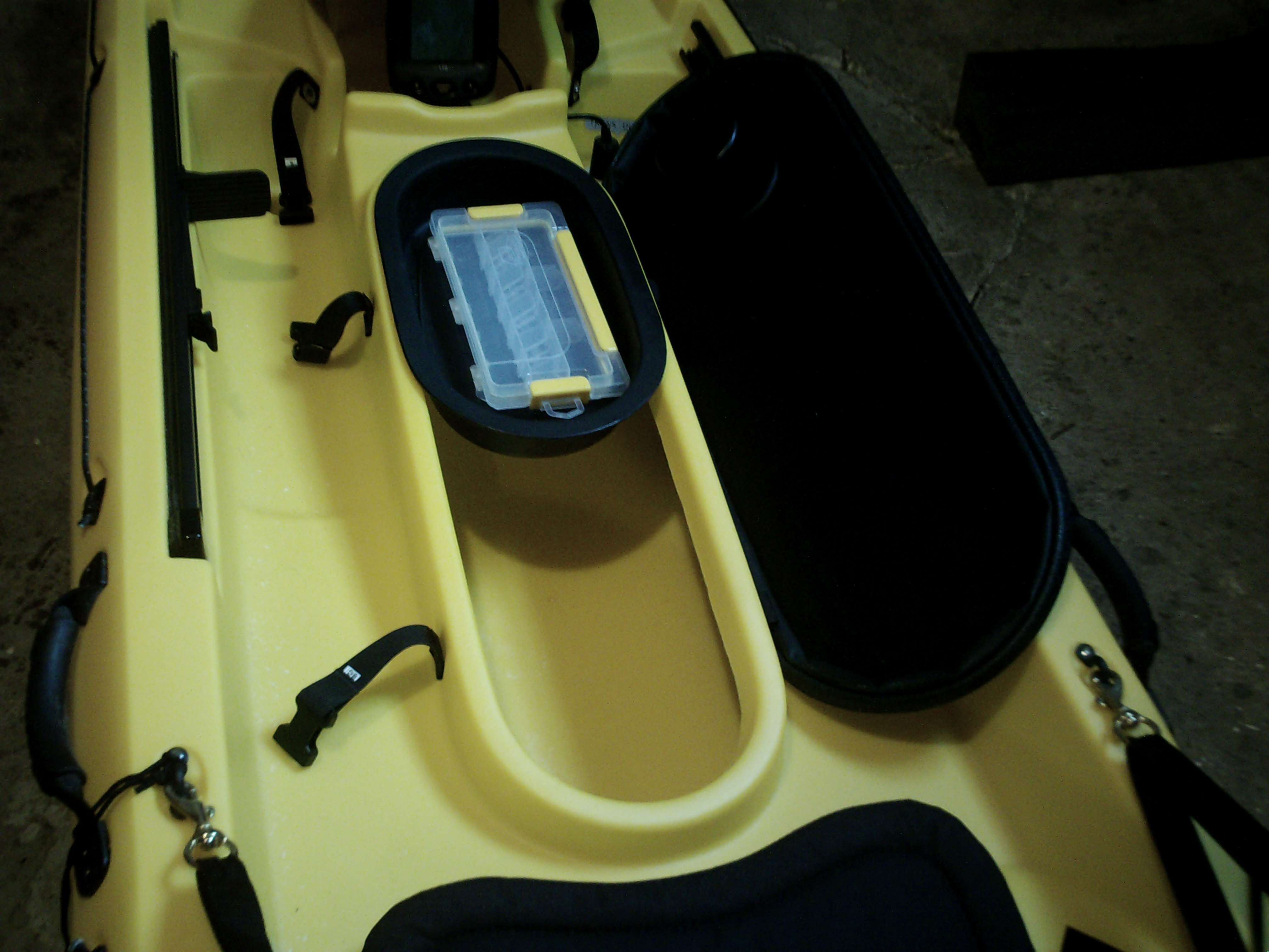 Ocean Kayak Prowler Trident 13 Rigging – rod pod, fish finder, and
